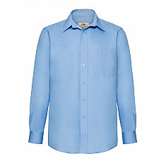 Mid Blue Men's Long Sleeve Poplin Shirt