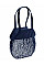 Navy Organic Cotton Mesh Grocery Bag