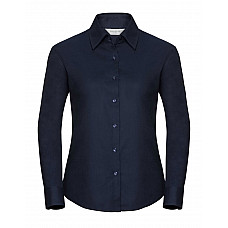 Bright Navy Ladies' Long Sleeve Tailored Oxford Shirt