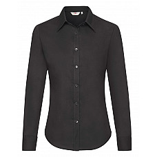 Black Ladies' Long Sleeve Oxford Shirt