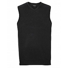 Black V-Neck Sleeveless Knitted Pullover