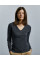 Charcoal Marl Ladies' V-Neck Knitted Pullover