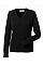 Black Ladies' V-Neck Knitted Pullover