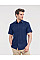 Black Men's Short Sleeve Tailored Oxford Shirt