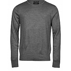 Grey Melange Men's Crew Neck Knitted Sweater