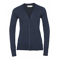 French Navy Ladies'  V-Neck Knitted Cardigan