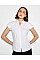 White Tailored Fit Cap Sleeve Mandarin Collar Blouse