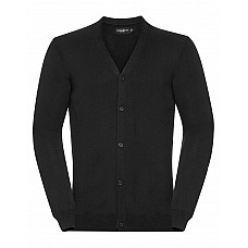 Black Men's V-Neck Knitted Cardigan