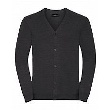 Charcoal Marl Men's V-Neck Knitted Cardigan