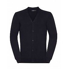 French Navy Men's V-Neck Knitted Cardigan