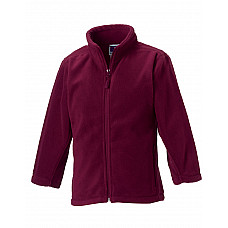 Burgundy Kids Full Zip Outdoor Fleece