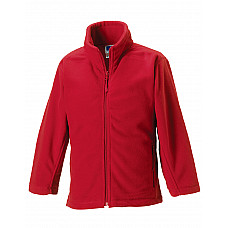 Classic Red Kids Full Zip Outdoor Fleece