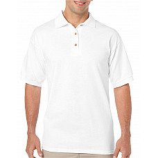 White DryBlend® Adult Jersey Polo