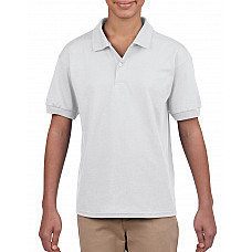 White DryBlend® Youth Jersey Polo