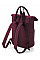 Burgundy Twin Handle Roll-Top Backpack