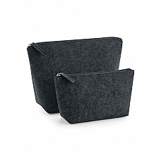 Charcoal Melange Felt Accessory Bag