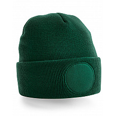 Bottle Green Circular Patch Beanie