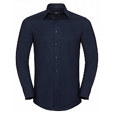 Bright Navy Men's Long Sleeve Tailored Oxford Shirt