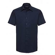 Bright Navy Men's Short Sleeve Tailored Oxford Shirt