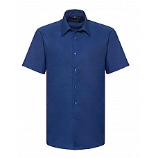 Bright Royal Men's Short Sleeve Tailored Oxford Shirt