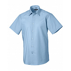 Oxford Blue Men's Short Sleeve Tailored Oxford Shirt