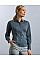 Corporate Blue Ladies' Long Sleeve Fitted Polycotton Poplin Shirt