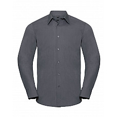 Convoy Grey Men's Long Sleeve Tailored Polycotton Poplin Shirt