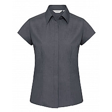 Convoy Grey Ladies' Cap Sleeve Fitted Polycotton Poplin Shirt