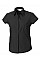 Black Ladies' Cap Sleeve Fitted Polycotton Poplin Shirt