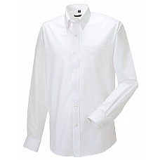 White Men's Long Sleeve Classic Oxford Shirt