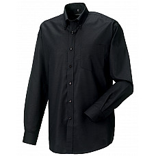 Black Men's Long Sleeve Classic Oxford Shirt