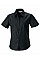 Black Ladies' Short Sleeve Tailored Oxford Shirt