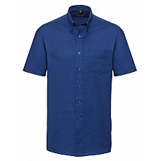 Bright Royal Men's Short Sleeve Classic Oxford Shirt