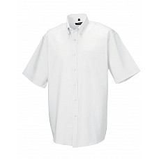 White Men's Short Sleeve Classic Oxford Shirt