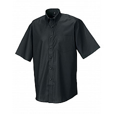 Black Men's Short Sleeve Classic Oxford Shirt