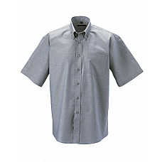 Silver Grey Men's Short Sleeve Classic Oxford Shirt