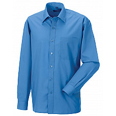 Corporate Blue Men's Long Sleeve Classic Polycotton Poplin Shirt