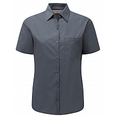 Convoy Grey Ladies' Short Sleeve Classic Polycotton Poplin Shirt