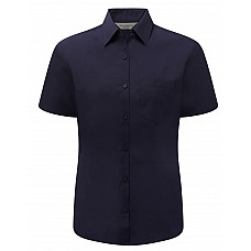 French Navy Ladies' Short Sleeve Classic Polycotton Poplin Shirt