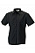 Black Ladies' Short Sleeve Classic Polycotton Poplin Shirt