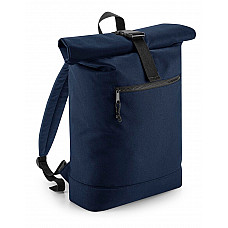 Navy Recycled Roll-Top Backpack