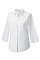 White Ladies' 3/4 Sleeve Fitted Stretch Shirt