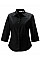 Black Ladies' 3/4 Sleeve Fitted Stretch Shirt