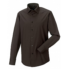 Chocolate Men's Long Sleeve Fitted Stretch Shirt