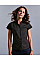 Black Ladies' Short Sleeve Fitted Stretch Shirt