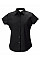 Black Ladies' Short Sleeve Fitted Stretch Shirt