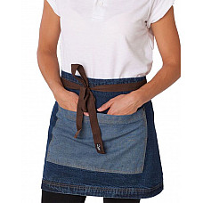 Washed Blue Denim Washed Denim Contrast Waist Apron