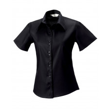 Black Ladies' Short Sleeve Tailored Ultimate Non-Iron Shirt