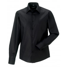 Black Men's Long Sleeve Tailored Ultimate Non-Iron Shirt