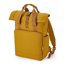 Mustard Recycled Twin Handle Roll-Top Laptop Backpack